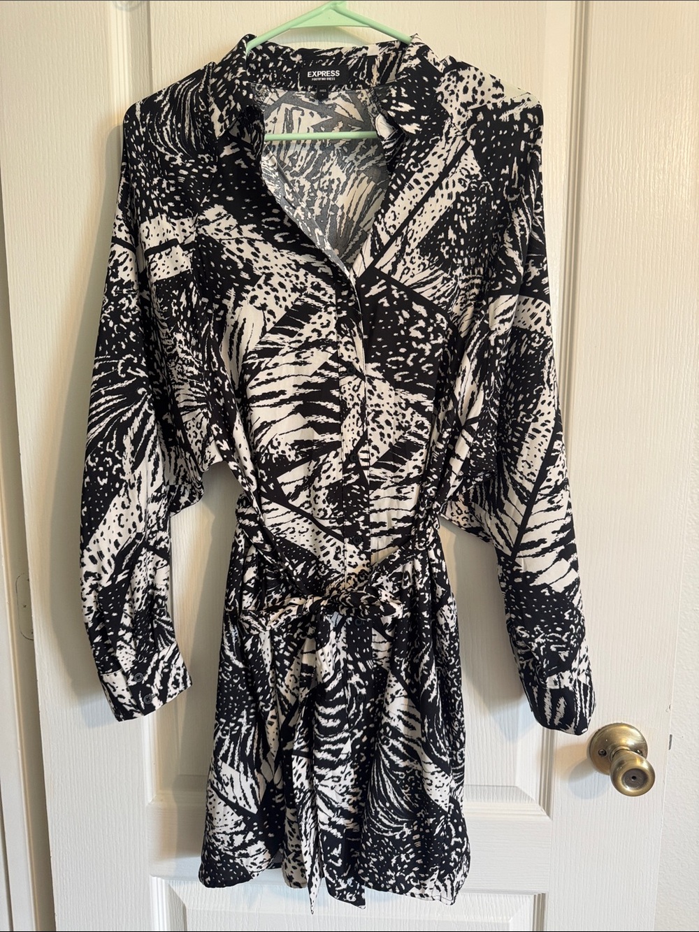 Express Black & White Portofino Dress